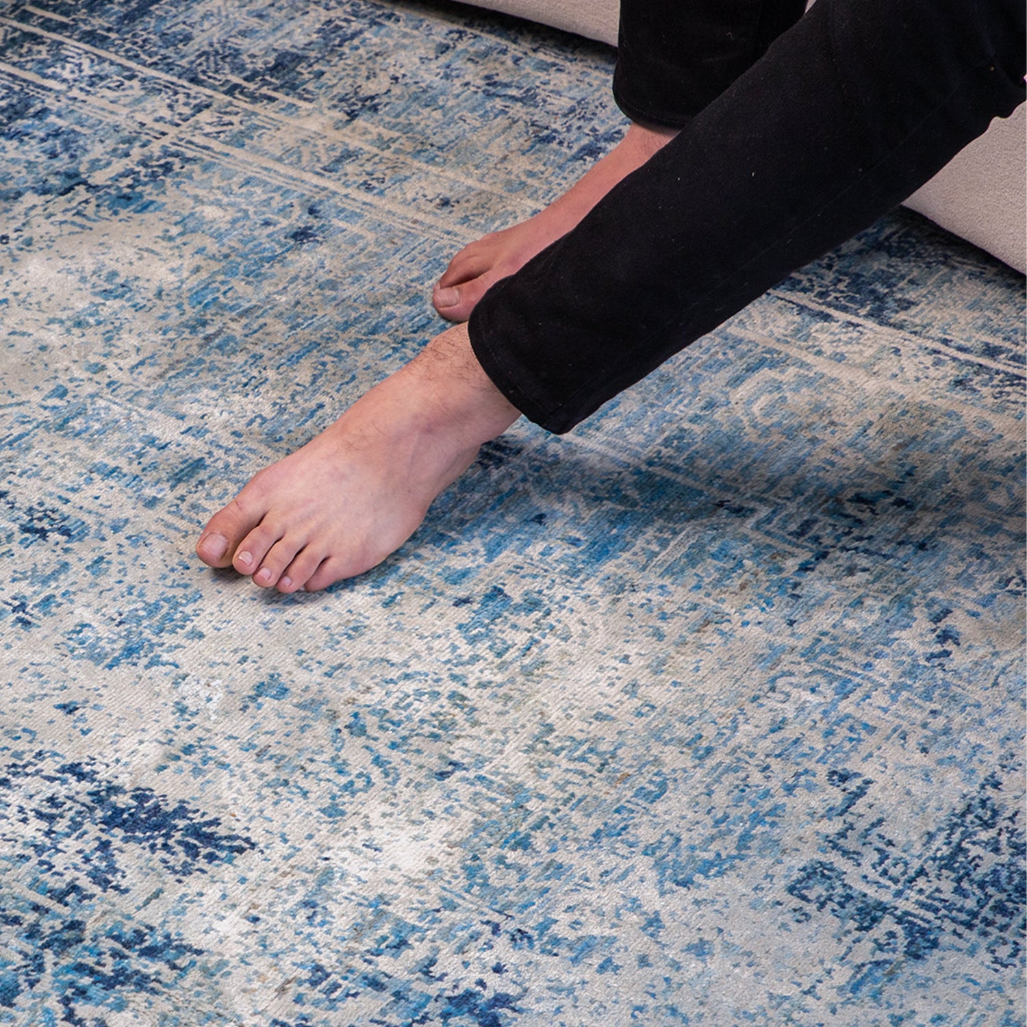 Elegant contemporary rug with minimalist patterns and neutral hues, perfect for adding a modern touch to any room, from Mehar Carpets' collection