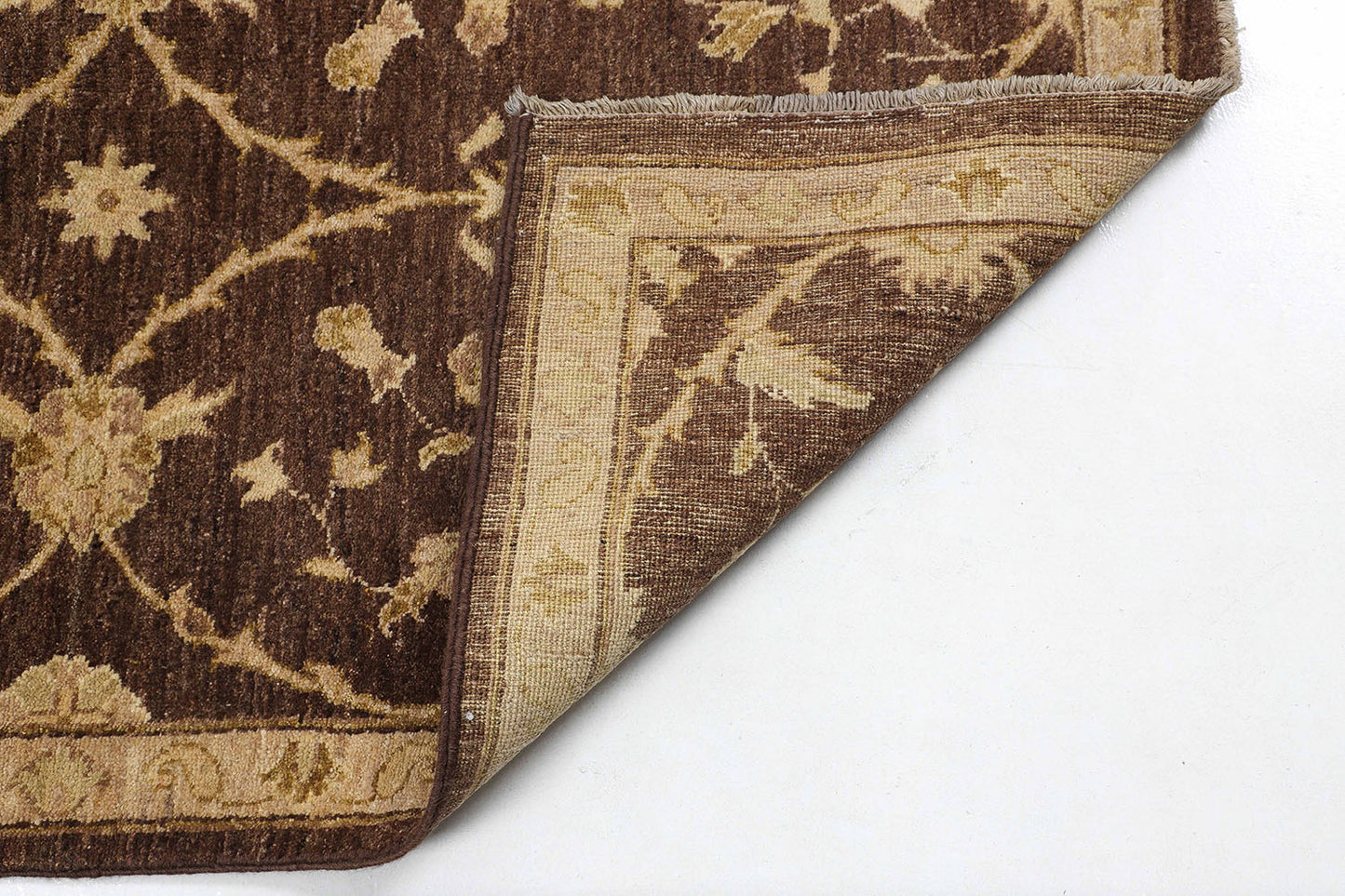 Hand-Knotted Oushak Carpet 3'.2" X 5'.4" Traditional, Brown Fine Wool Accent Rug 3x5