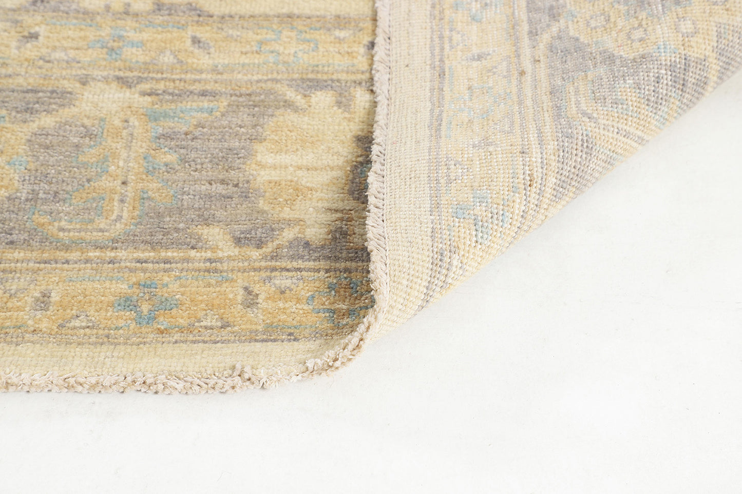 Hand-Knotted Oushak Carpet 8'.1" X 9'.9" Traditional, Ivory Fine Wool Area Rug 8x10