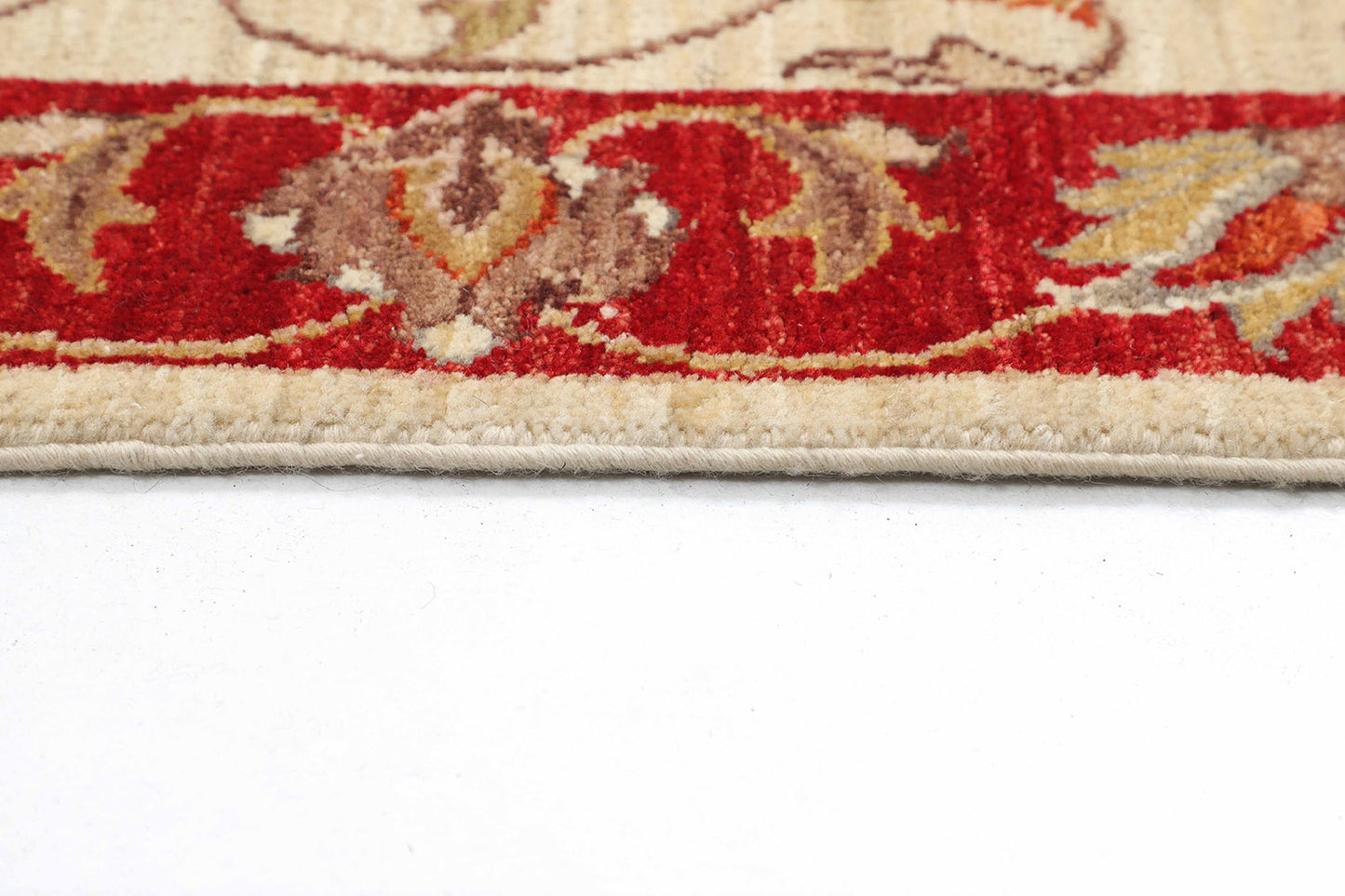 Hand-Knotted Oushak Carpet 3'.4" X 6'.6" Traditional, Ivory Fine Wool Area Rug 3x6