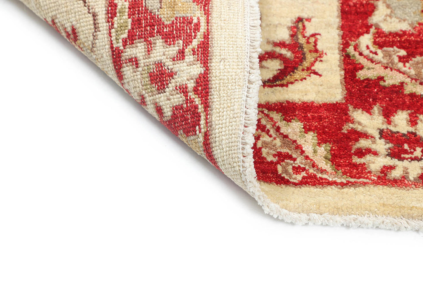Hand-Knotted Oushak Carpet 2'.2" X 4'.1" Traditional, Ivory Fine Wool Accent Rug 2x4