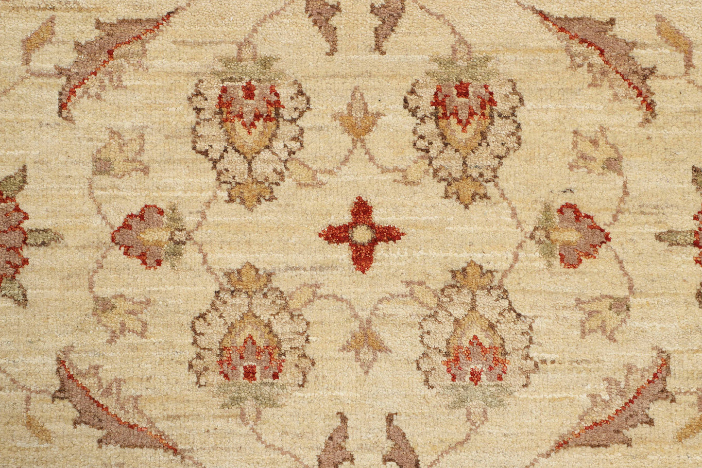 Hand-Knotted Oushak Carpet 3'.1" X 5'.2" Traditional, Beige Fine Wool Accent Rug 3x5