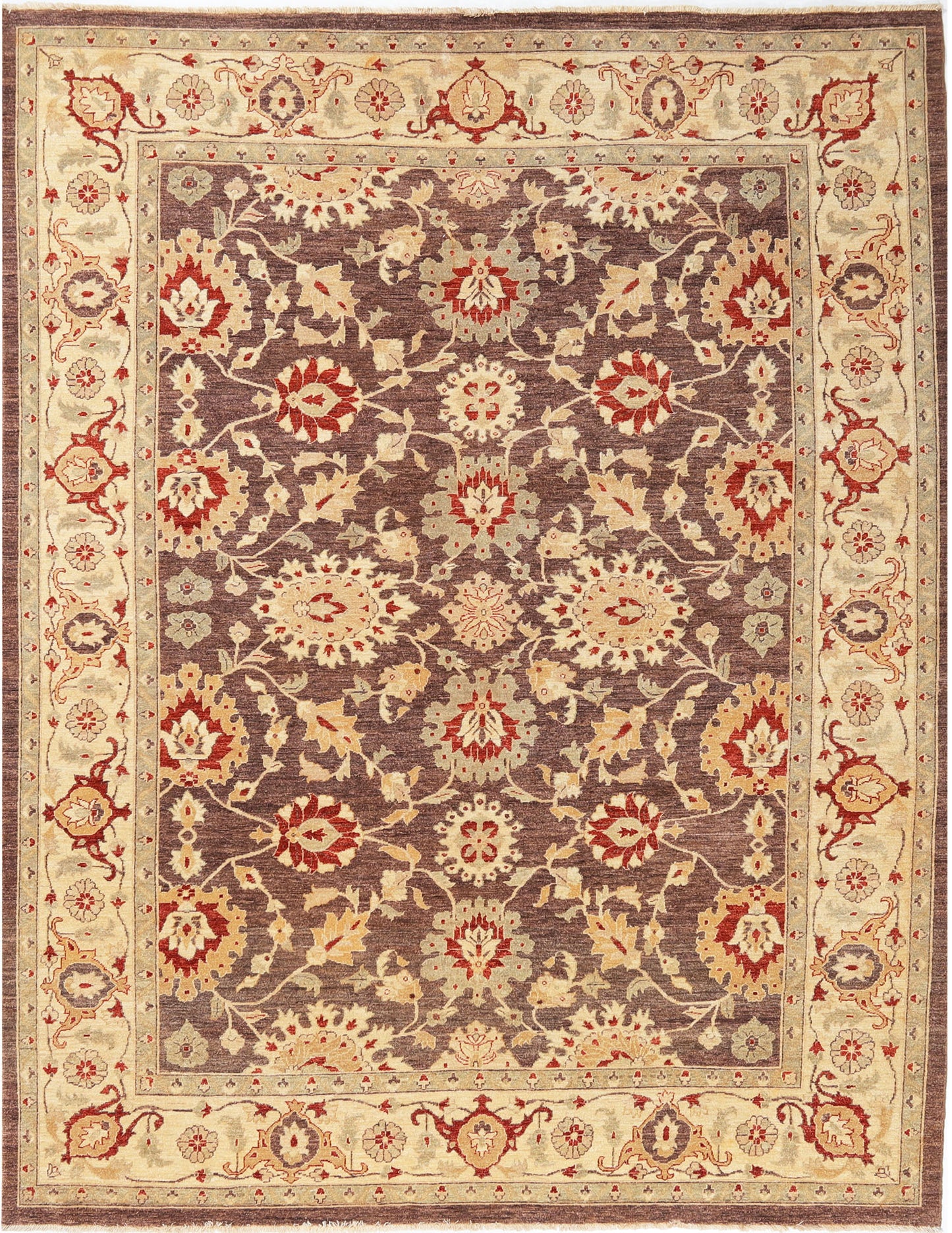 Hand-Knotted Oushak Carpet 9'.2" X 11'.9" Traditional, Brown Fine Wool Area Rug 9x12