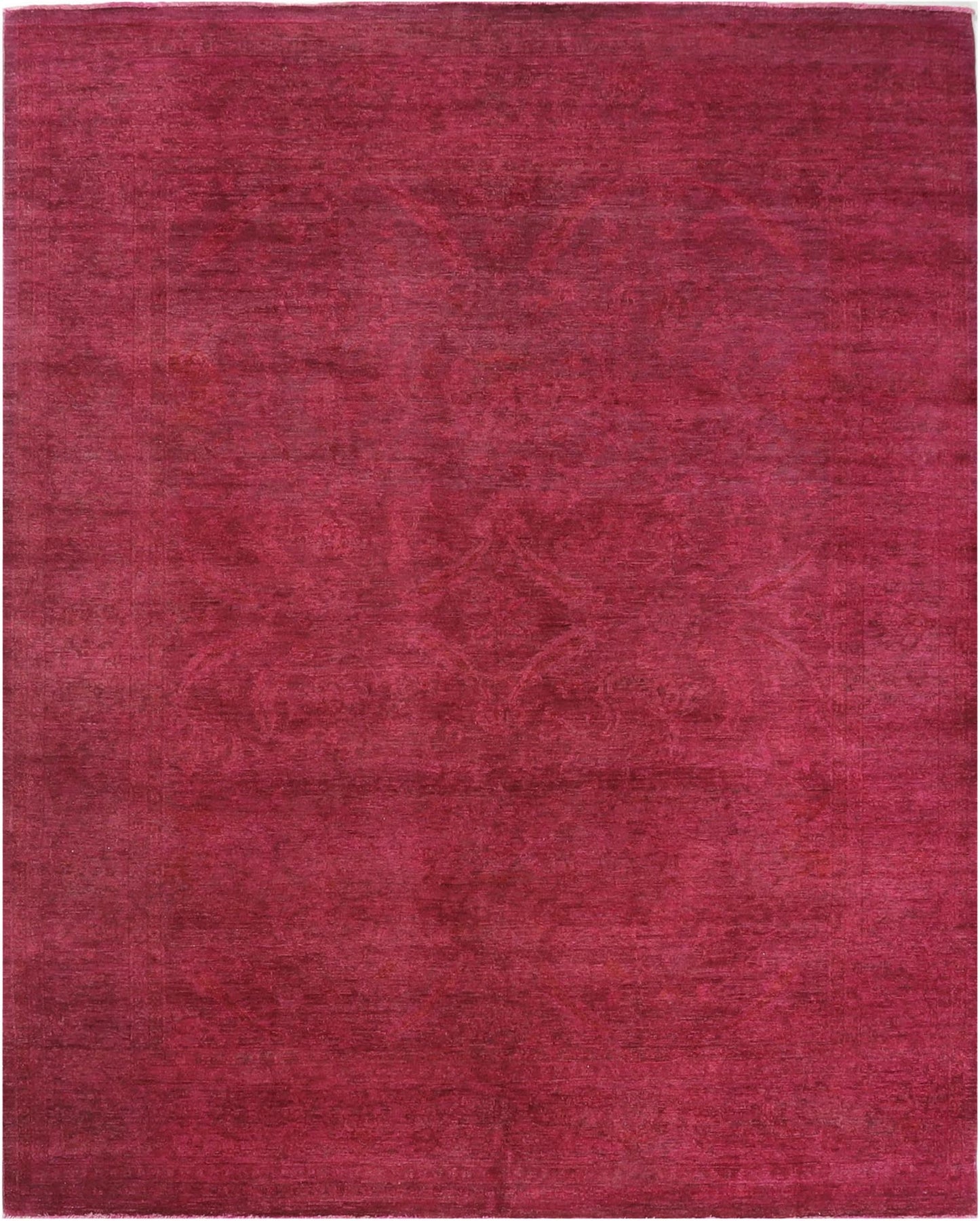 Hand-Knotted Oushak Carpet 8'.3" X 10'.3" Traditional, Red Fine Wool Area Rug 8x10