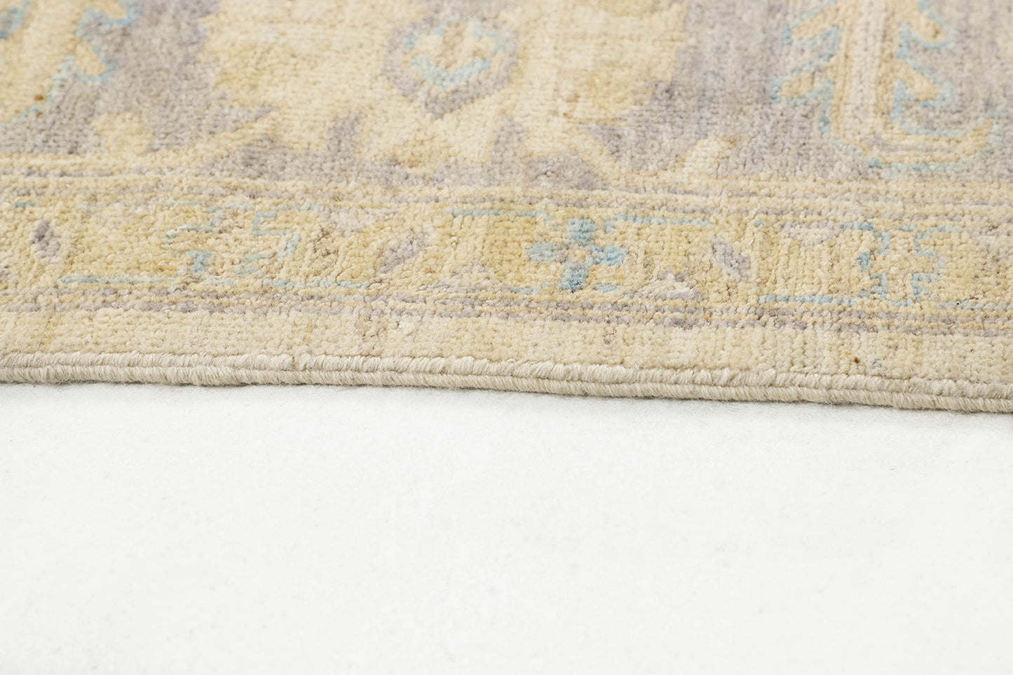 Hand-Knotted Oushak Carpet 8'.1" X 9'.9" Traditional, Ivory Fine Wool Area Rug 8x10