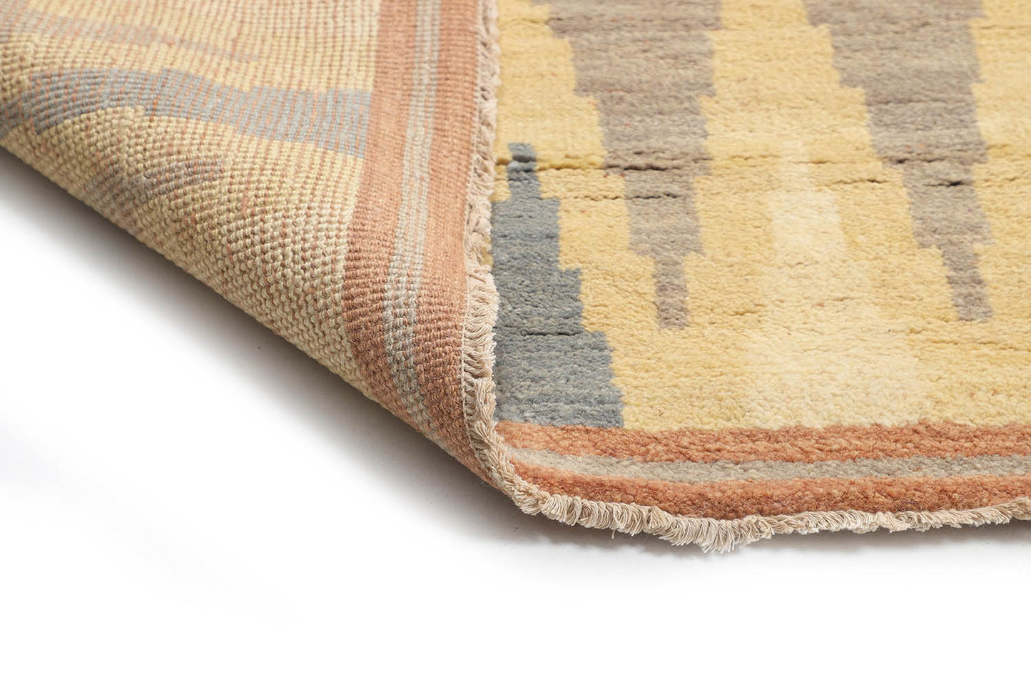 Hand-Knotted Gabbeh Carpet 8'.4" X 10'.4" , Grey Fine Wool Area Rug 8x10
