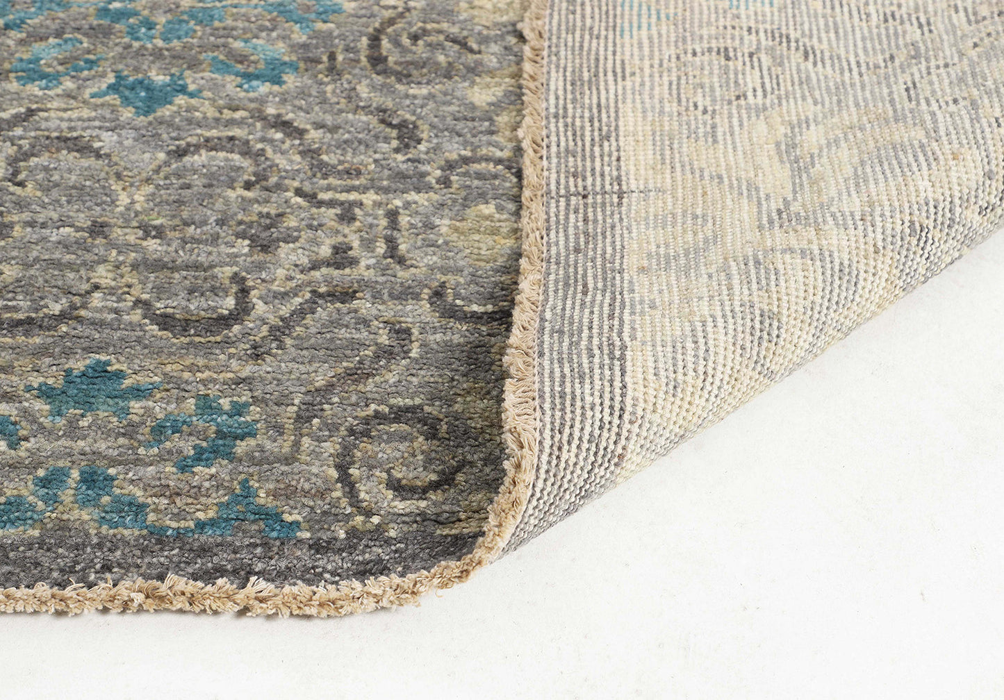 Hand-Knotted Oushak Carpet 7'.8" X 9'.9" Traditional, Grey Fine Wool Area Rug 8x10
