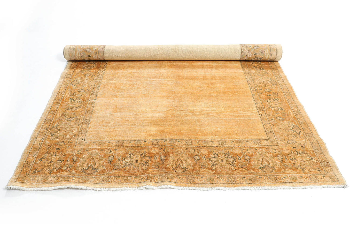 Hand-Knotted Gabbeh Carpet 6' X 9' , Beige Fine Wool Area Rug 6x9