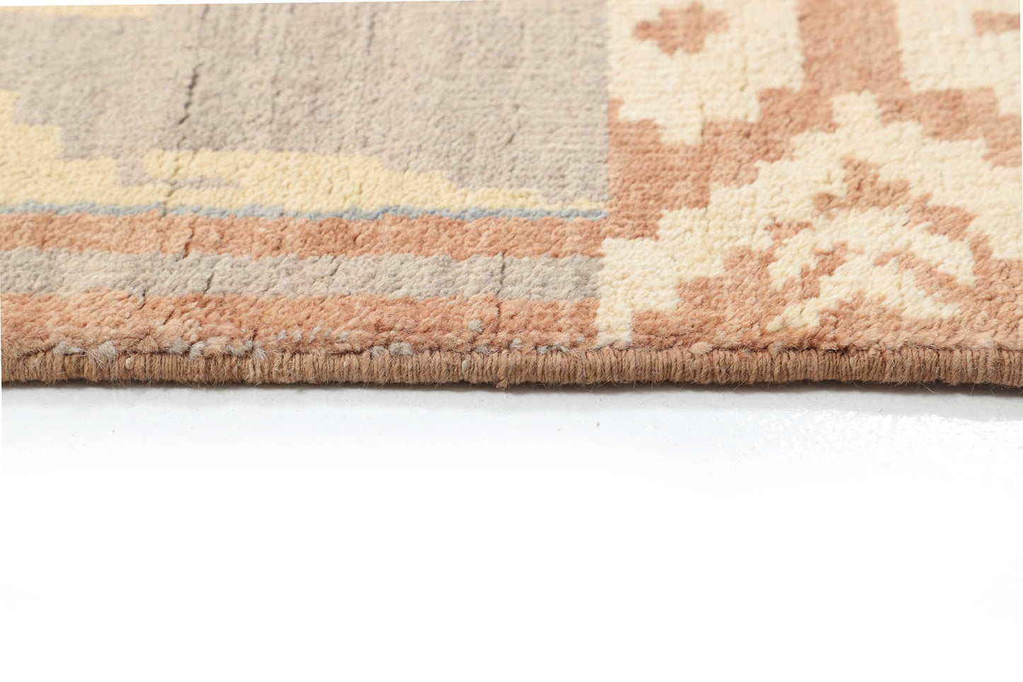 Hand-Knotted Gabbeh Carpet 8'.4" X 10'.4" , Grey Fine Wool Area Rug 8x10