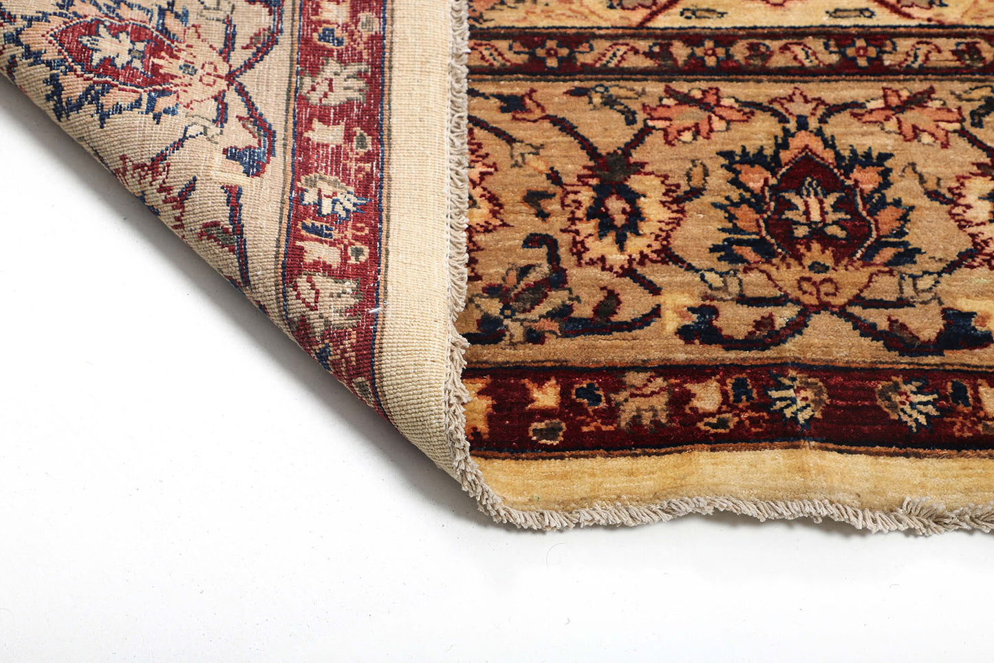 Hand-Knotted Oushak Carpet 5'.11" X 8'.10" Traditional, Ivory Fine Wool Area Rug 6x9