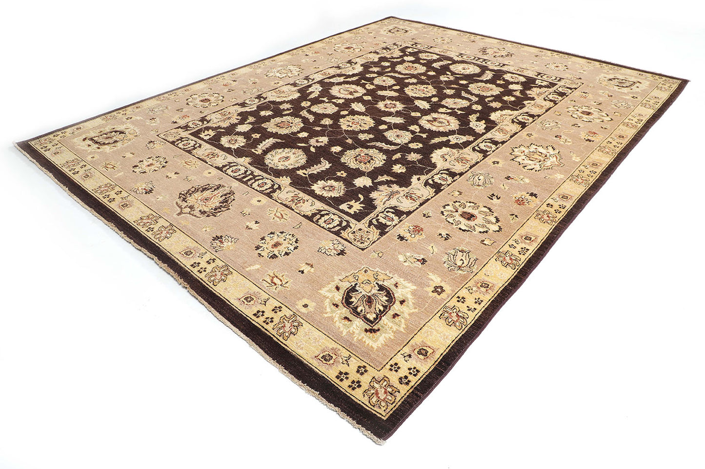 Hand-Knotted Oushak Carpet 9'.1" X 11'.10" Traditional, Brown Fine Wool Area Rug 9x12