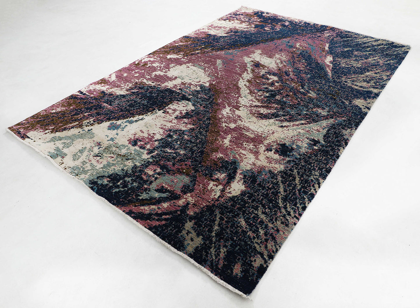 Hand-Knotted Oushak Carpet 6' X 9'.1" Traditional, Blue Fine Wool Area Rug 6x9