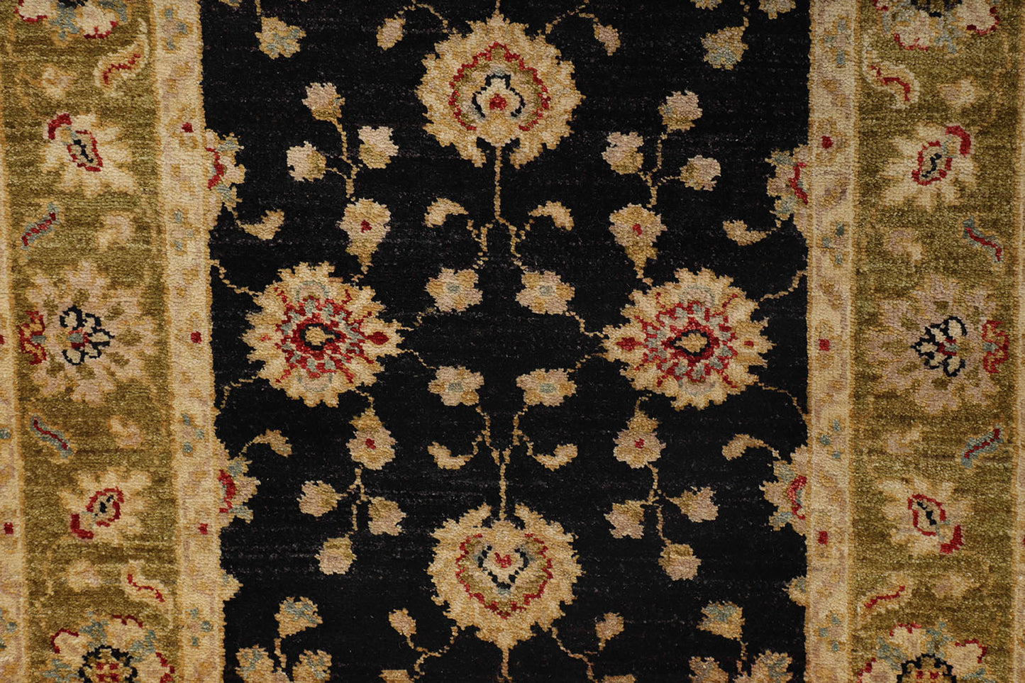 2.5x10 Hand-Knotted Ariana Carpet 2'.9" X 10'.1" Traditional, Black Fine Wool Runner Rug D40673