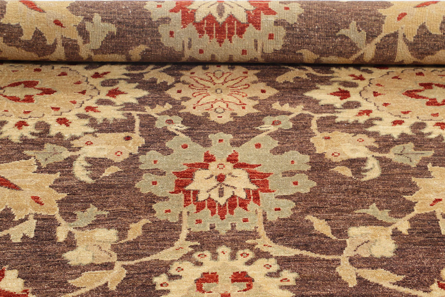 Hand-Knotted Oushak Carpet 9'.2" X 11'.9" Traditional, Brown Fine Wool Area Rug 9x12