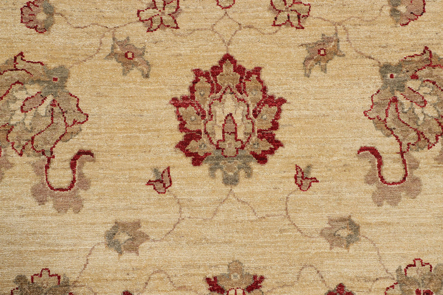 Hand-Knotted Oushak Carpet 8'.10" X 12'.1" Traditional, Ivory Fine Wool Area Rug 9x12