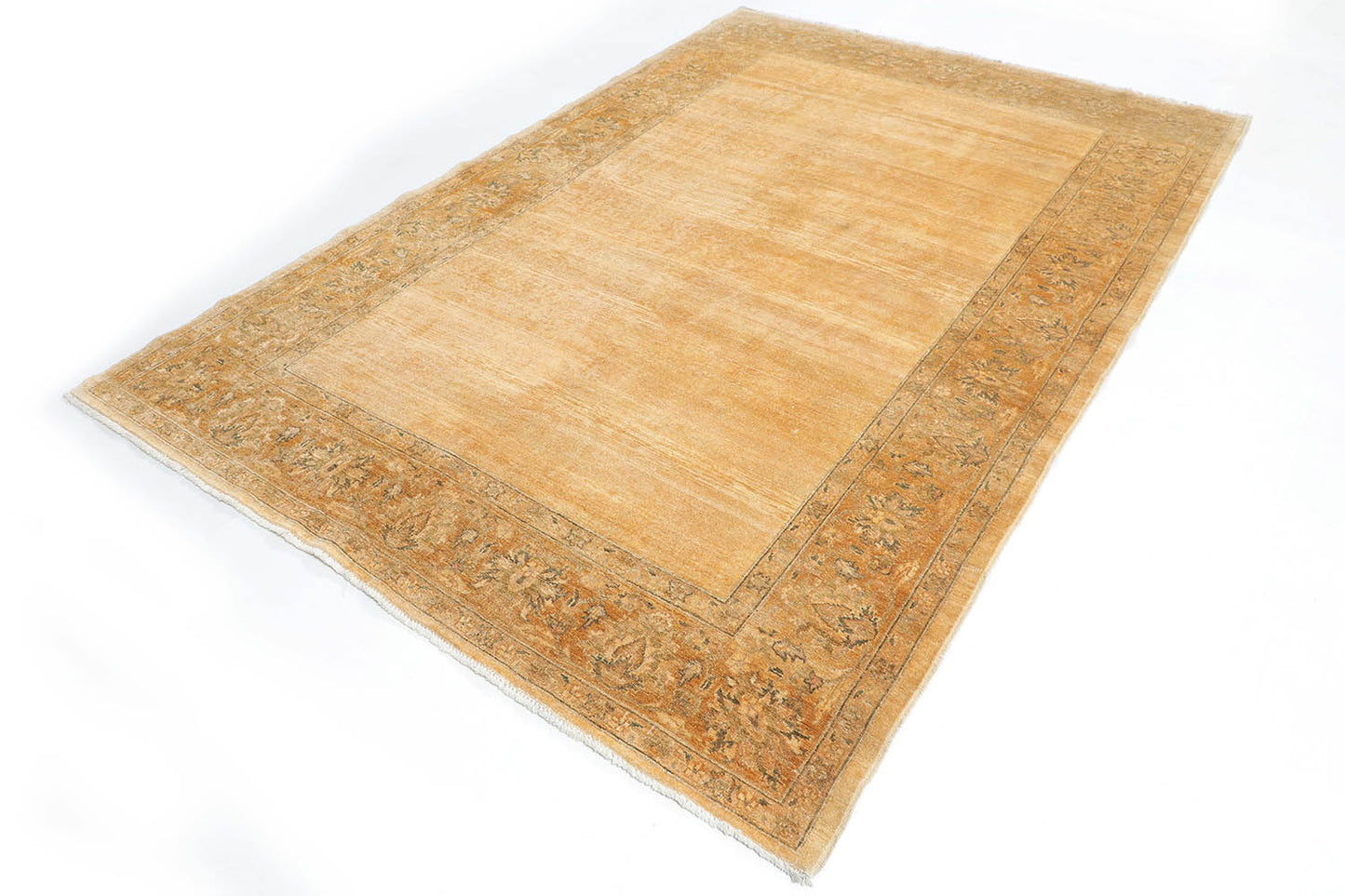 Hand-Knotted Gabbeh Carpet 6' X 9' , Beige Fine Wool Area Rug 6x9