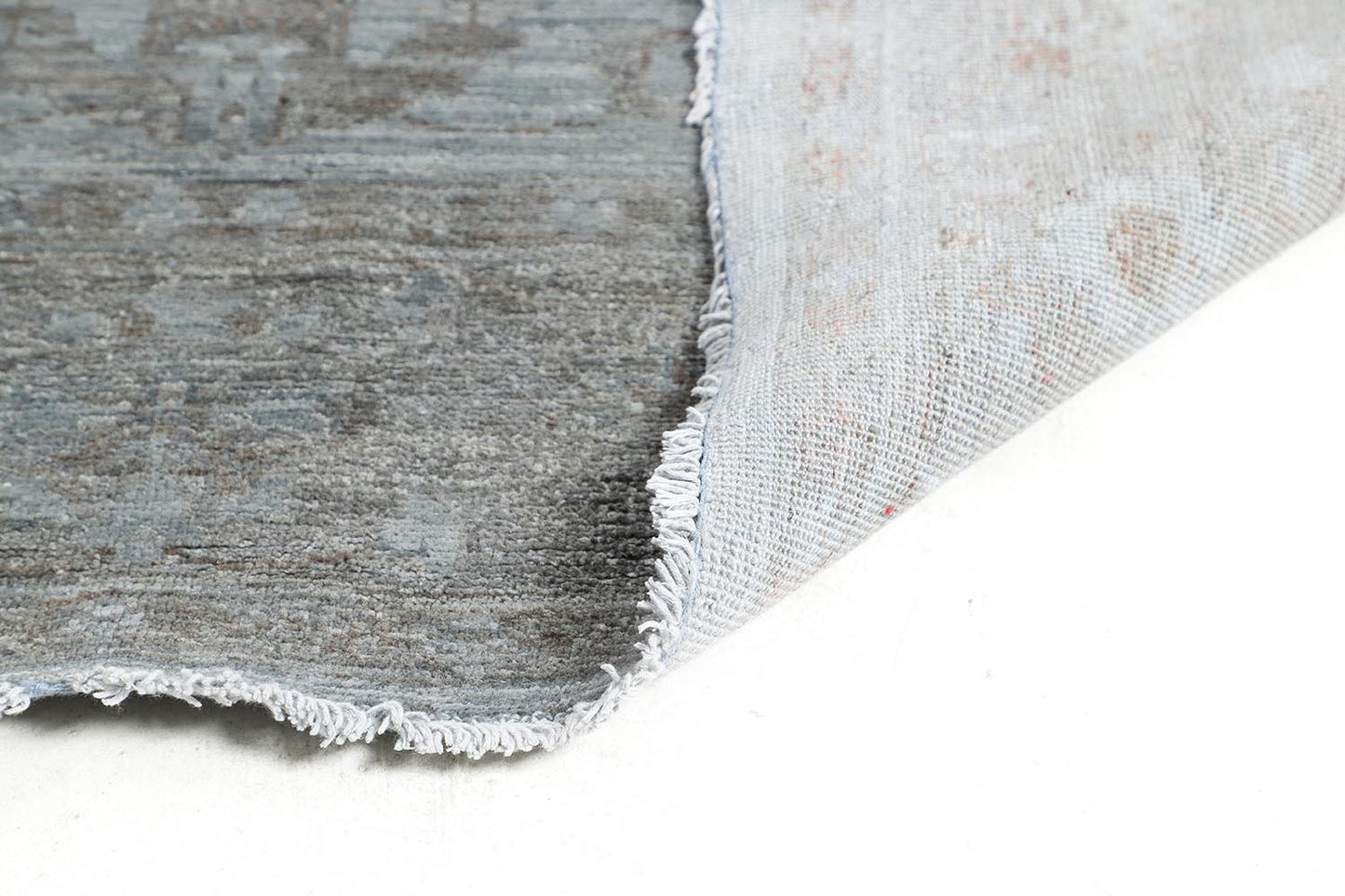 Hand-Knotted Oushak Carpet 5'.10" X 8'.1" Traditional, Grey Fine Wool Area Rug 5.5x8