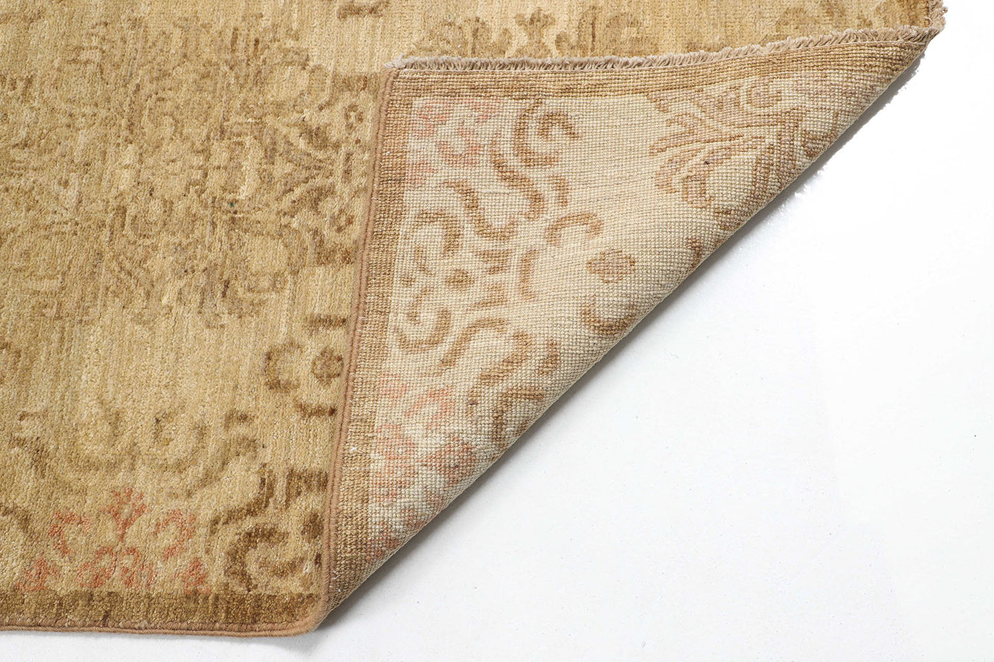 Hand-Knotted Oushak Carpet 2'.7" X 10'.1" Traditional, Camel Fine Wool Runner Rug 2.5x10