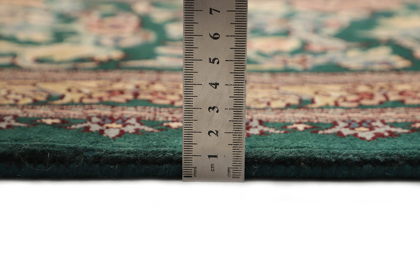 Hand-Knotted Lahore Carpet 9'.7" X 13'.10" Oriental, Green Fine Wool Area Rug 10x14
