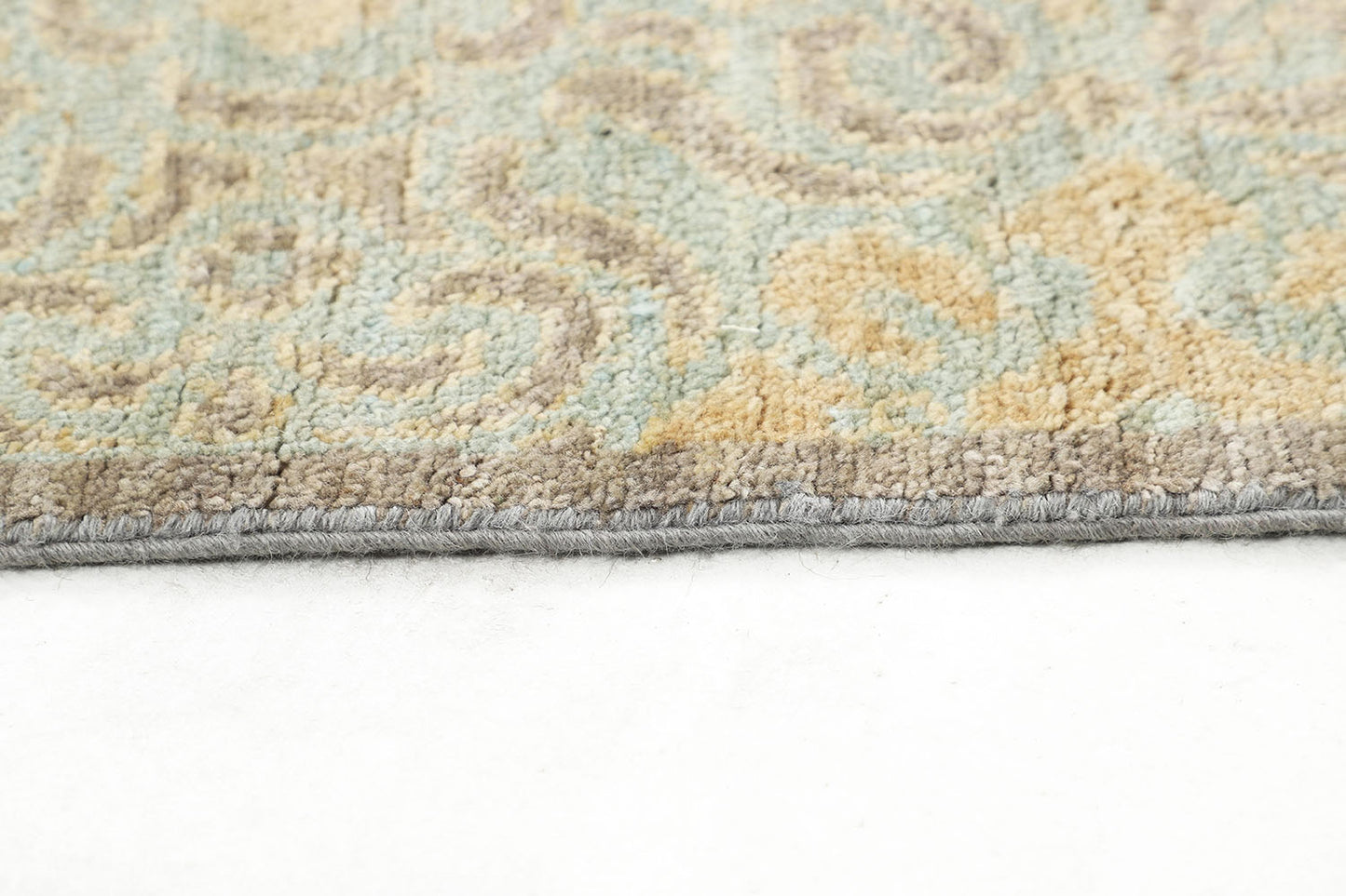 Hand-Knotted Gabbeh Carpet 7'.9" X 9'.6" , L/Blue Fine Wool Area Rug 8x10