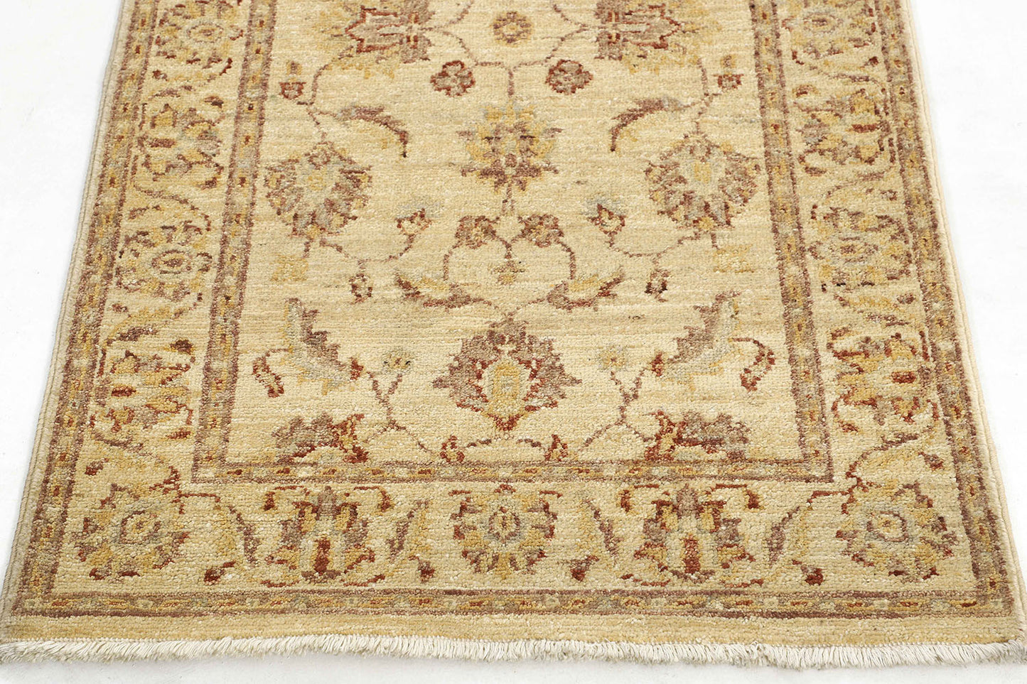Hand-Knotted Oushak Carpet 2'.5" X 4'.3" Traditional, Beige Fine Wool Accent Rug 2x4