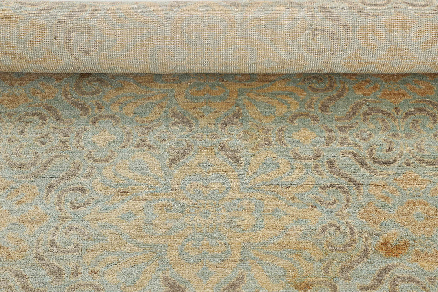 Hand-Knotted Gabbeh Carpet 7'.9" X 9'.6" , L/Blue Fine Wool Area Rug 8x10