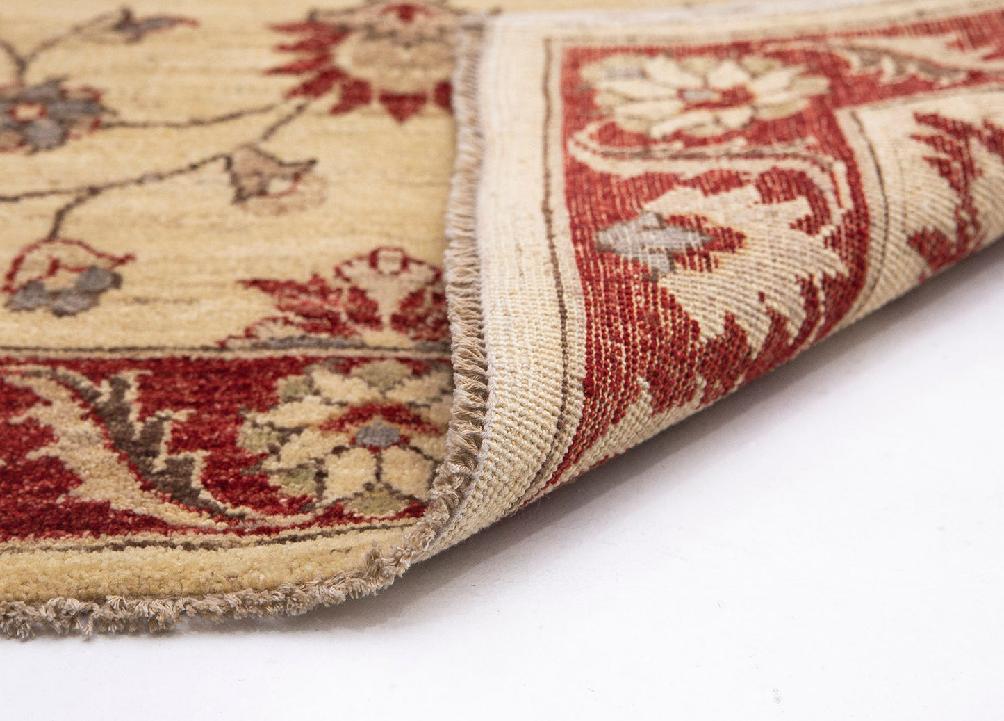 Hand-Knotted Oushak Carpet 3' X 5'.3" Traditional, Ivory Fine Wool Accent Rug 3x5