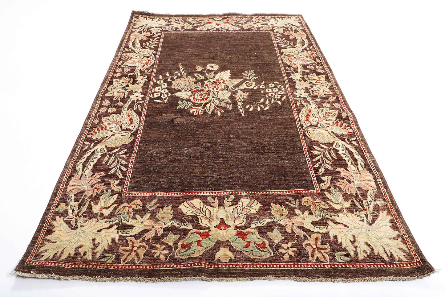 Hand-Knotted Gabbeh Carpet 5'.5" X 8'.6" Tribal, Brown Fine Wool Area Rug 5.5x8 D2641