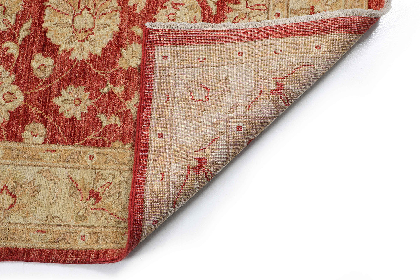 Hand-Knotted Oushak Carpet 4'.7" X 6'.6" Traditional, Red Fine Wool Area Rug 4x6