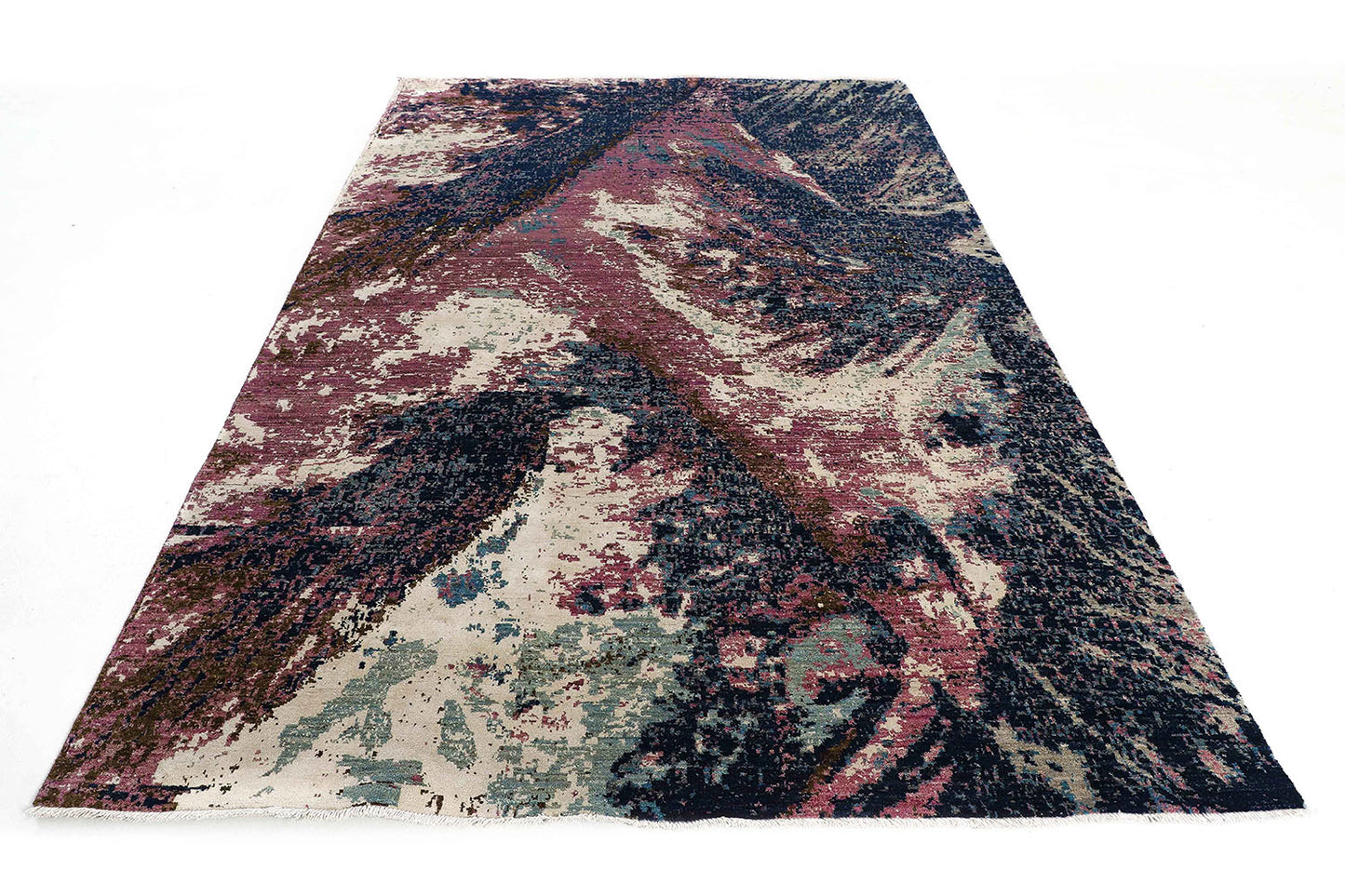 Hand-Knotted Oushak Carpet 6' X 9'.1" Traditional, Blue Fine Wool Area Rug 6x9