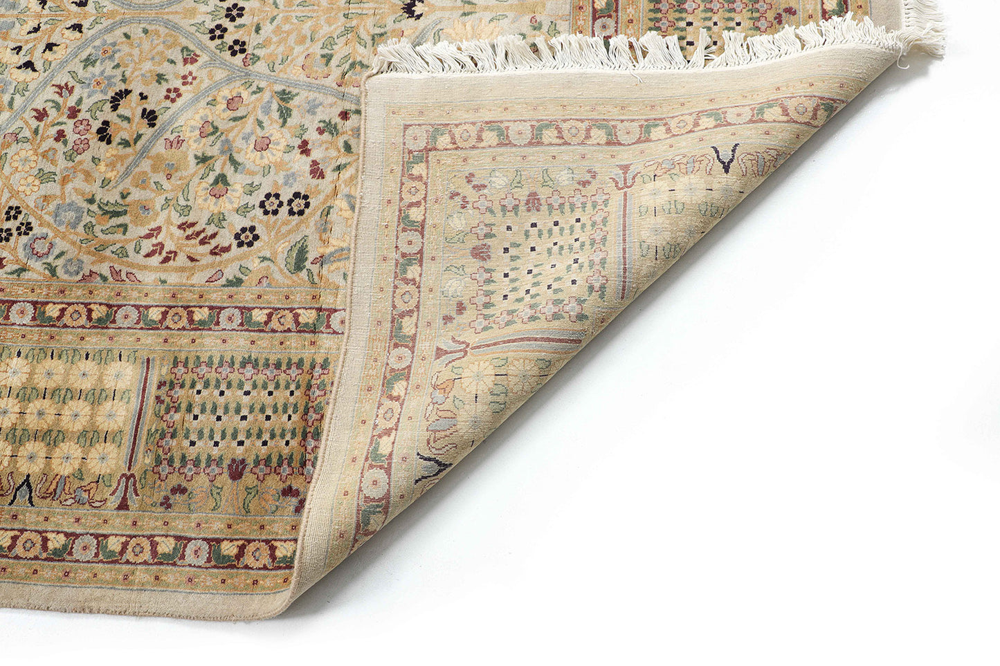 Hand-Knotted Lahore Carpet 7'.11" X 10'.2" Oriental, Grey Fine Wool Area Rug 8x10