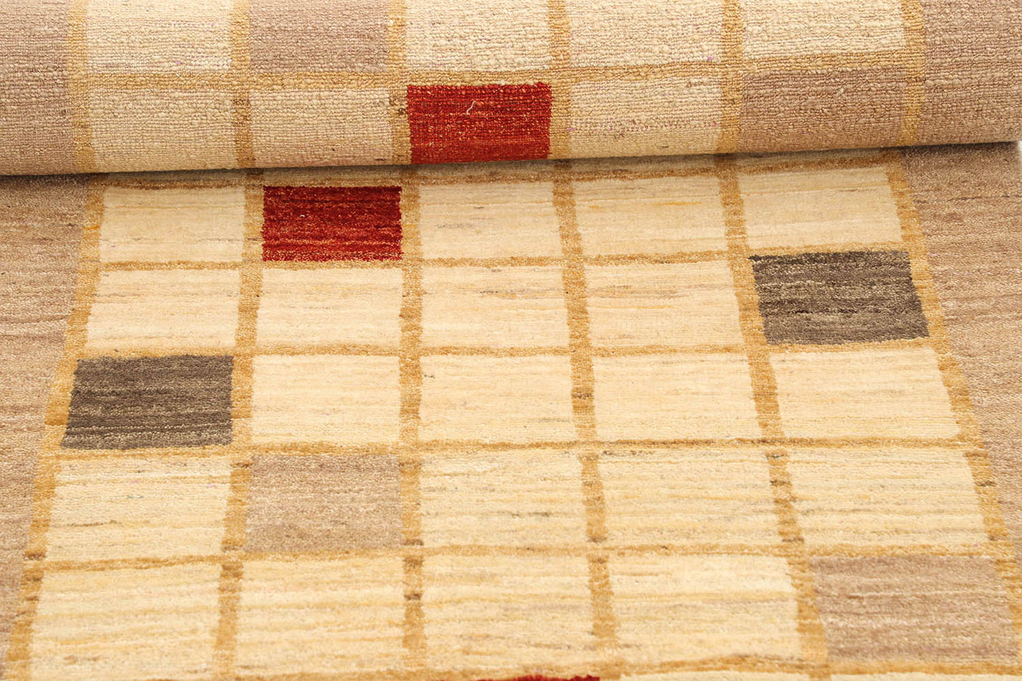 Hand-Knotted Gabbeh Carpet 2'.8" X 12'.9" Tribal, Ivory Fine Wool Runner Rug 2.5x14 D18557