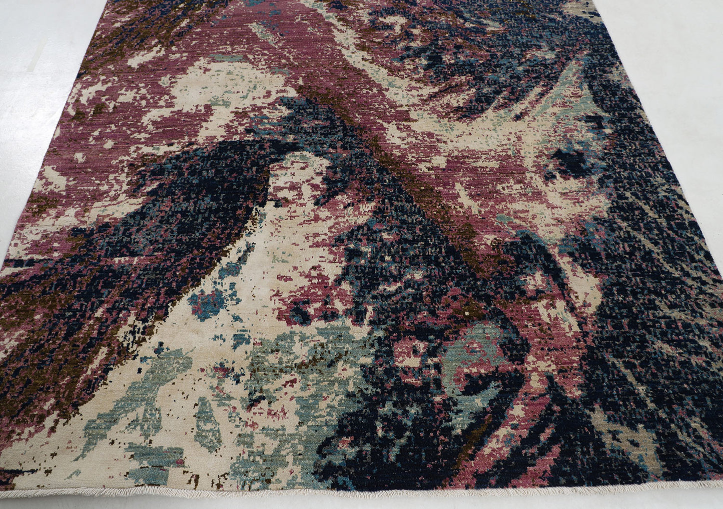 Hand-Knotted Oushak Carpet 6' X 9'.1" Traditional, Blue Fine Wool Area Rug 6x9