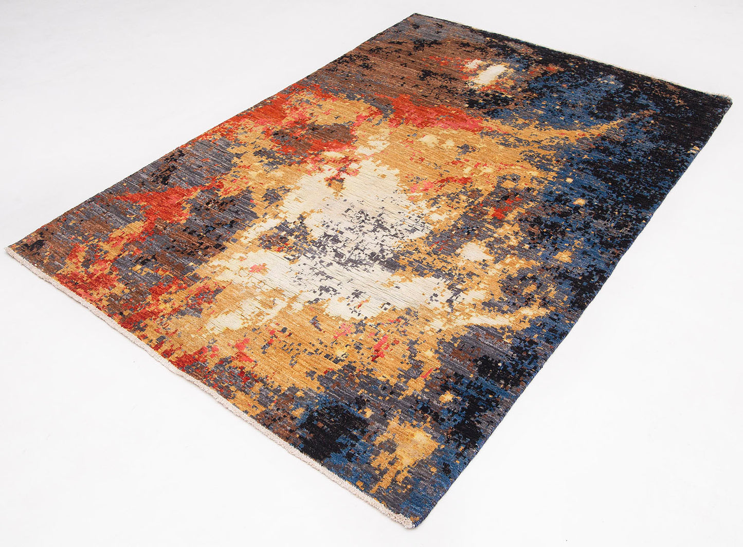 Hand-Knotted Oushak Carpet 4'.2" X 6'.2" Traditional, Brown Fine Wool Area Rug 4x6