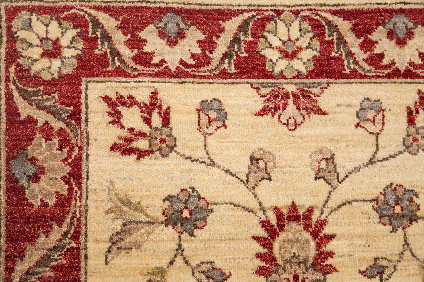 Hand-Knotted Oushak Carpet 3' X 5'.3" Traditional, Ivory Fine Wool Accent Rug 3x5