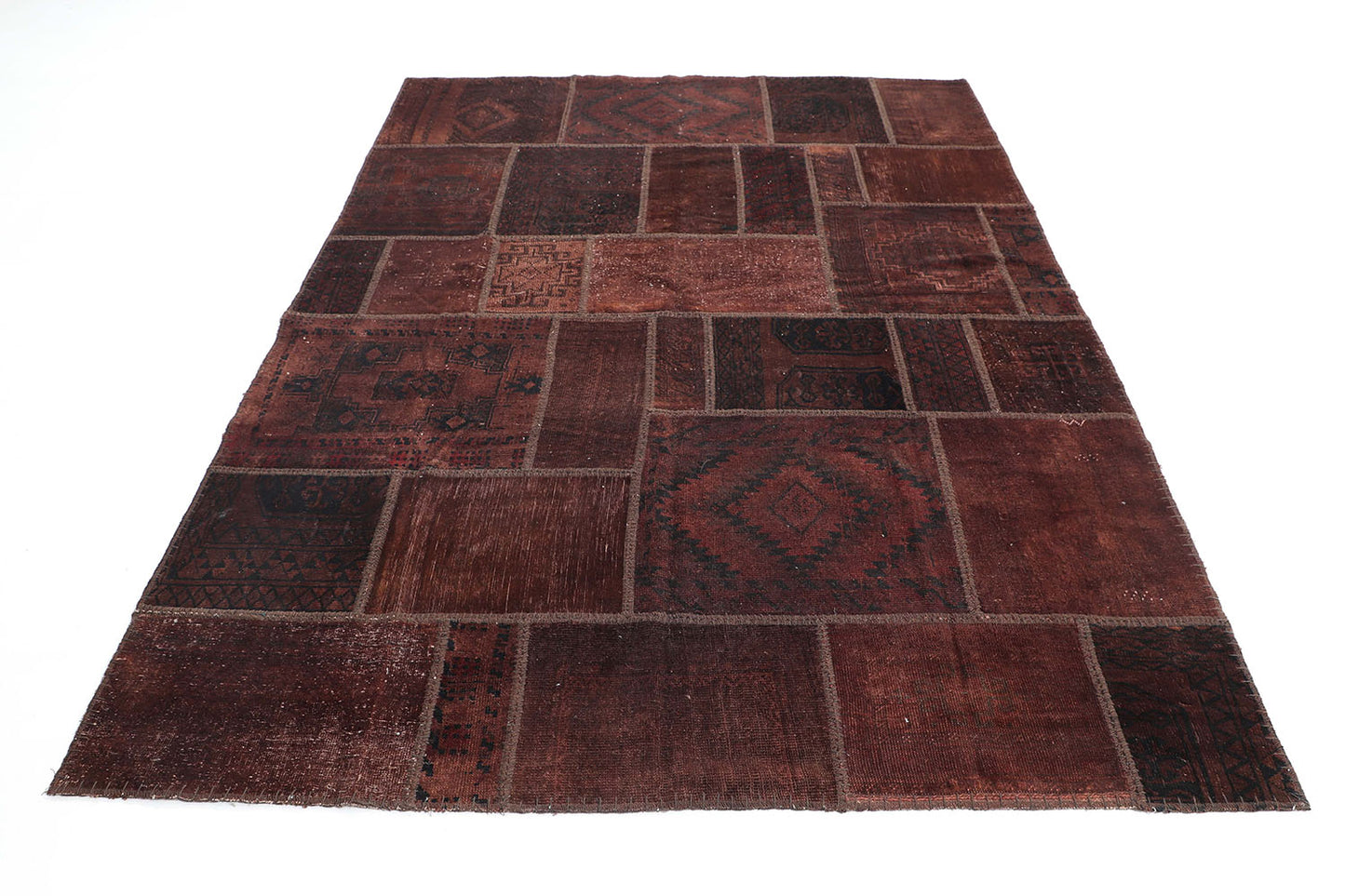 Hand-Knotted Gabbeh Carpet 5'.10" X 8'.2" , Brown Fine Wool Area Rug5.5x8 D44350