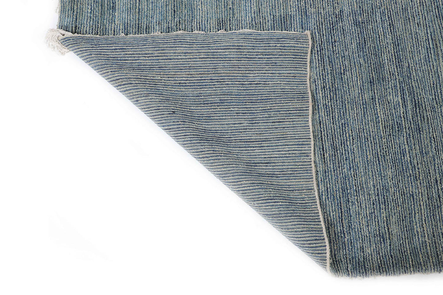 Hand-Knotted Gabbeh Carpet 8'.1" X 10'.1" , Blue Fine Wool Area Rug 8x10