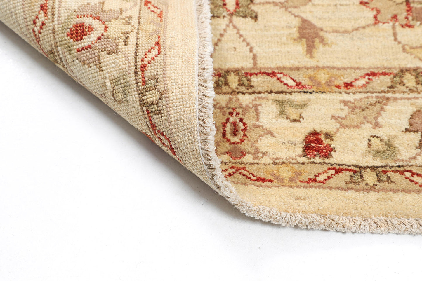 Hand-Knotted Oushak Carpet 3'.1" X 5'.2" Traditional, Beige Fine Wool Accent Rug 3x5