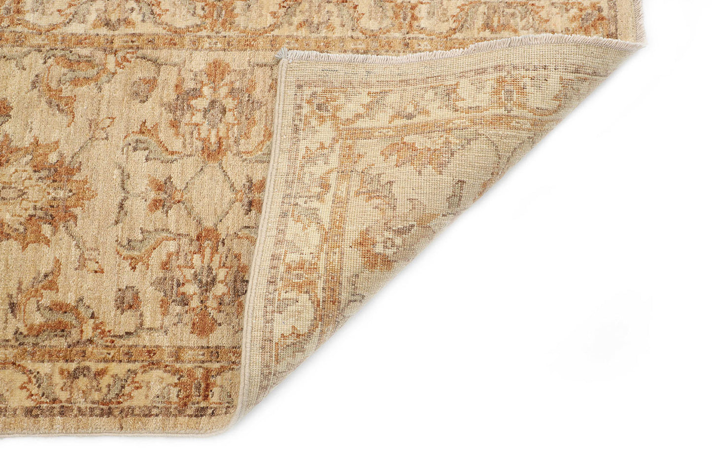 Hand-Knotted Oushak Carpet 2'.2" X 4' Traditional, Beige Fine Wool Accent Rug 2x4