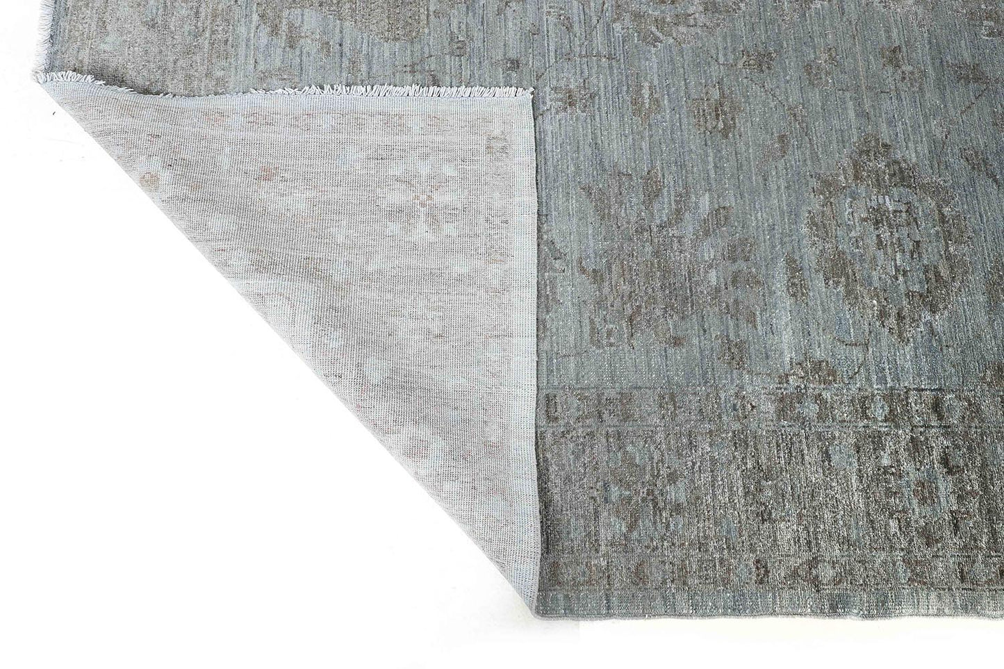Hand-Knotted Oushak Carpet 5'.10" X 8'.1" Traditional, Grey Fine Wool Area Rug 5.5x8