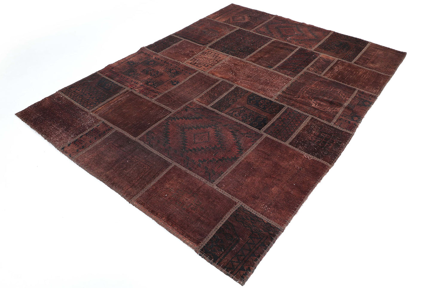 Hand-Knotted Gabbeh Carpet 5'.10" X 8'.2" , Brown Fine Wool Area Rug5.5x8 D44350