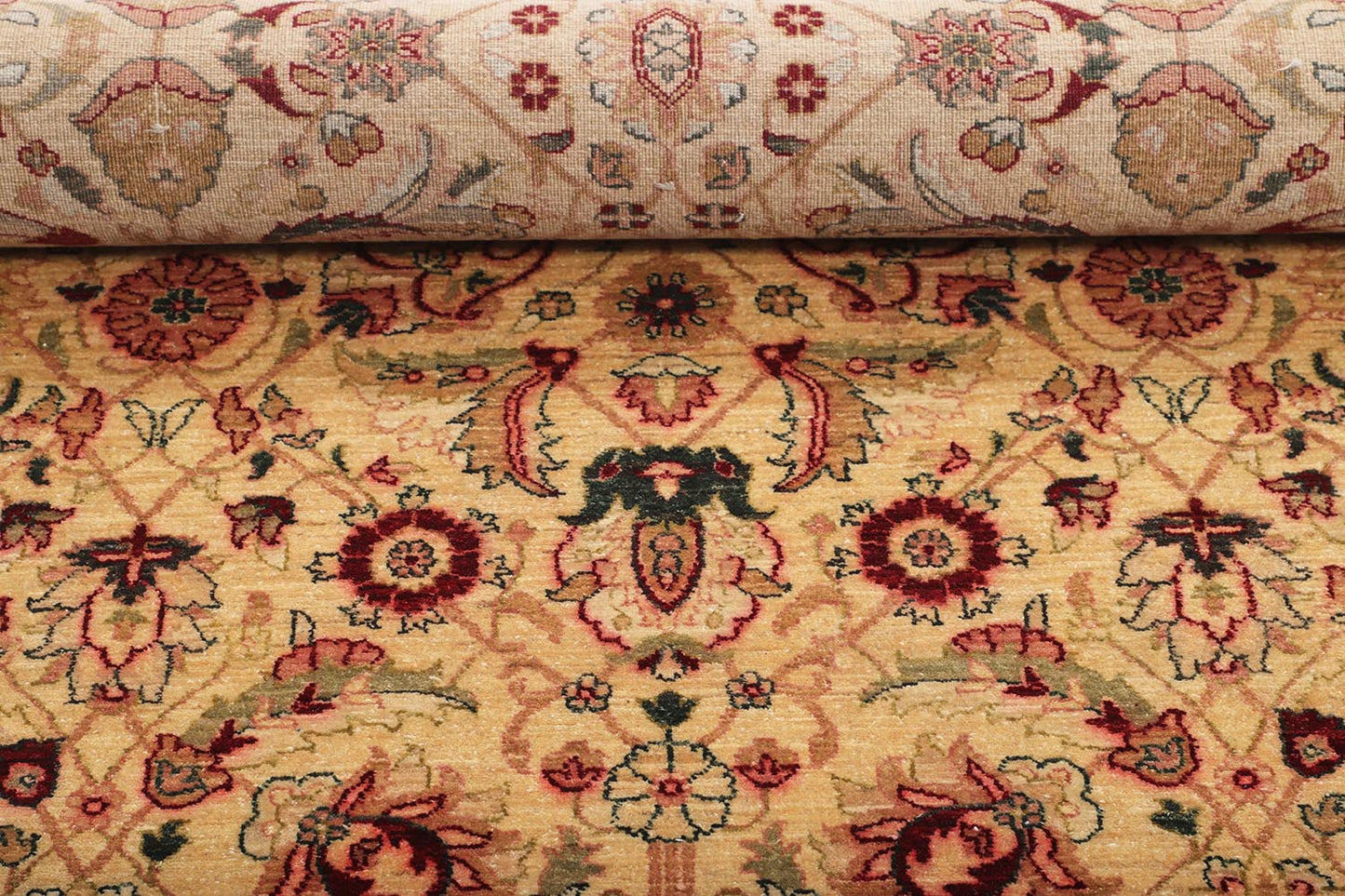 Hand-Knotted Oushak Carpet 5'.10" X 8'.2" Traditional, Ivory Fine Wool Area Rug 6x9