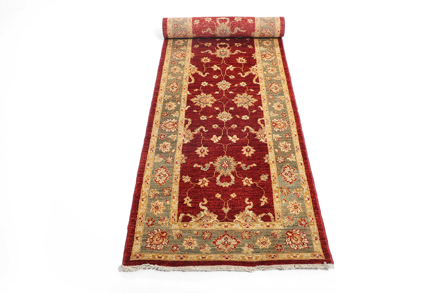 2.5x10 Hand-Knotted Ariana Carpet 2'.7" X 10'.5" Traditional, Red Fine Wool Runner Rug D40671