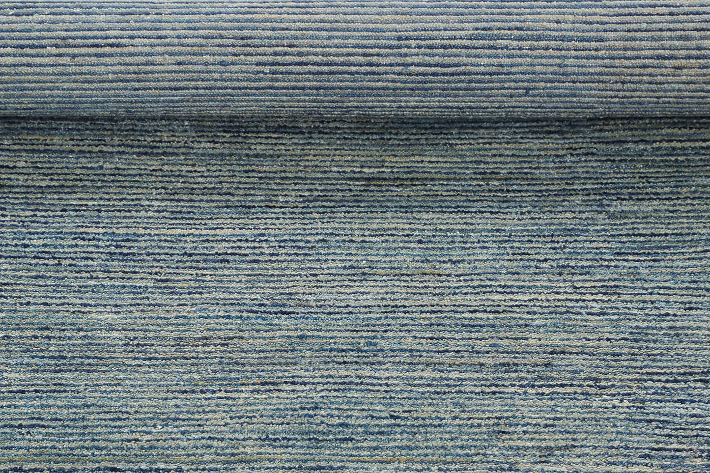 Hand-Knotted Gabbeh Carpet 8'.1" X 10'.1" , Blue Fine Wool Area Rug 8x10