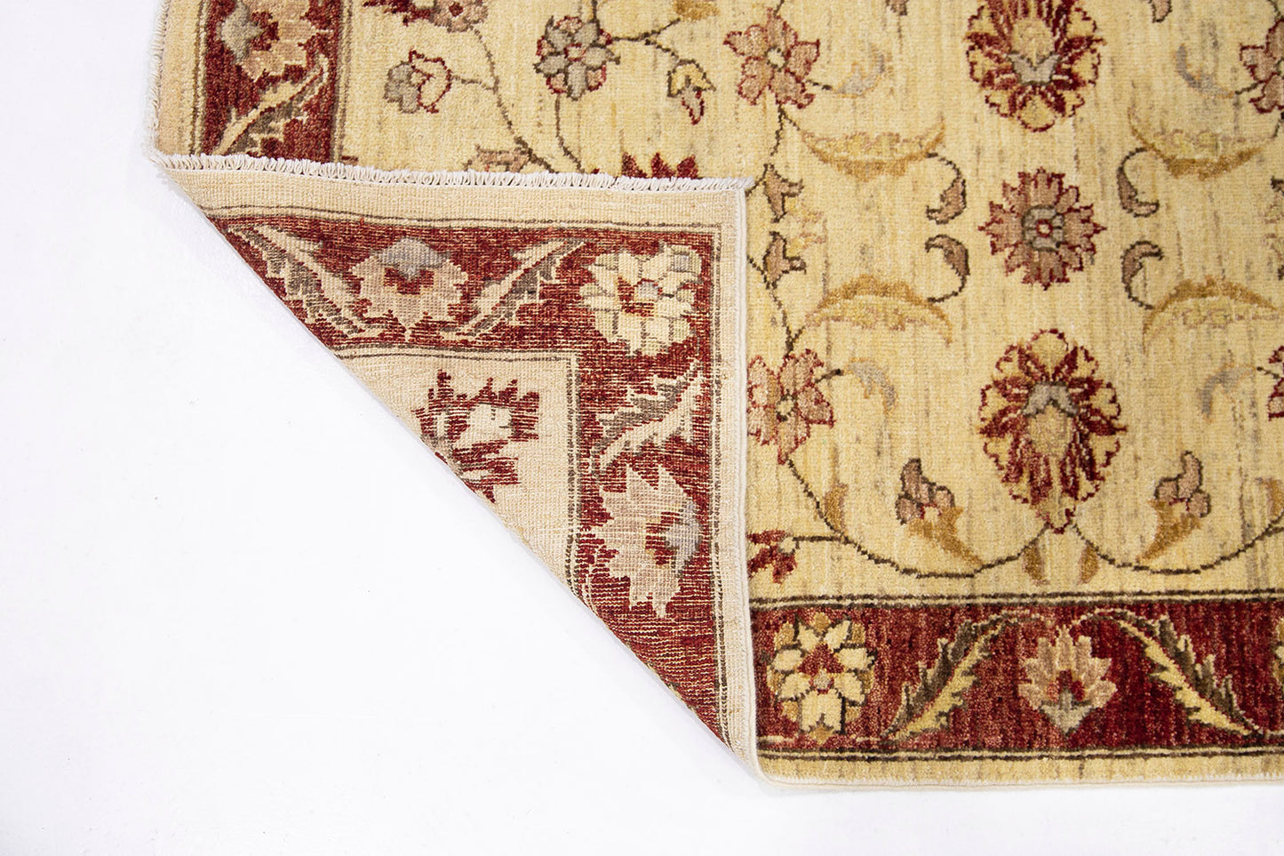 Hand-Knotted Oushak Carpet 3'.2" X 5'.4" Traditional, Ivory Fine Wool Accent Rug 3x5