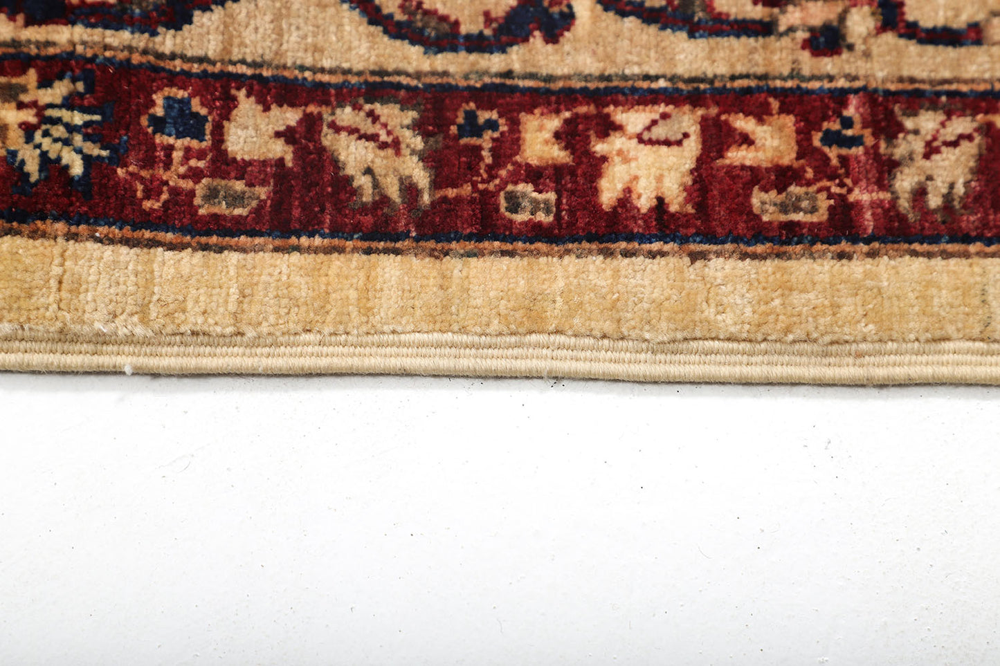 Hand-Knotted Oushak Carpet 5'.11" X 8'.10" Traditional, Ivory Fine Wool Area Rug 6x9