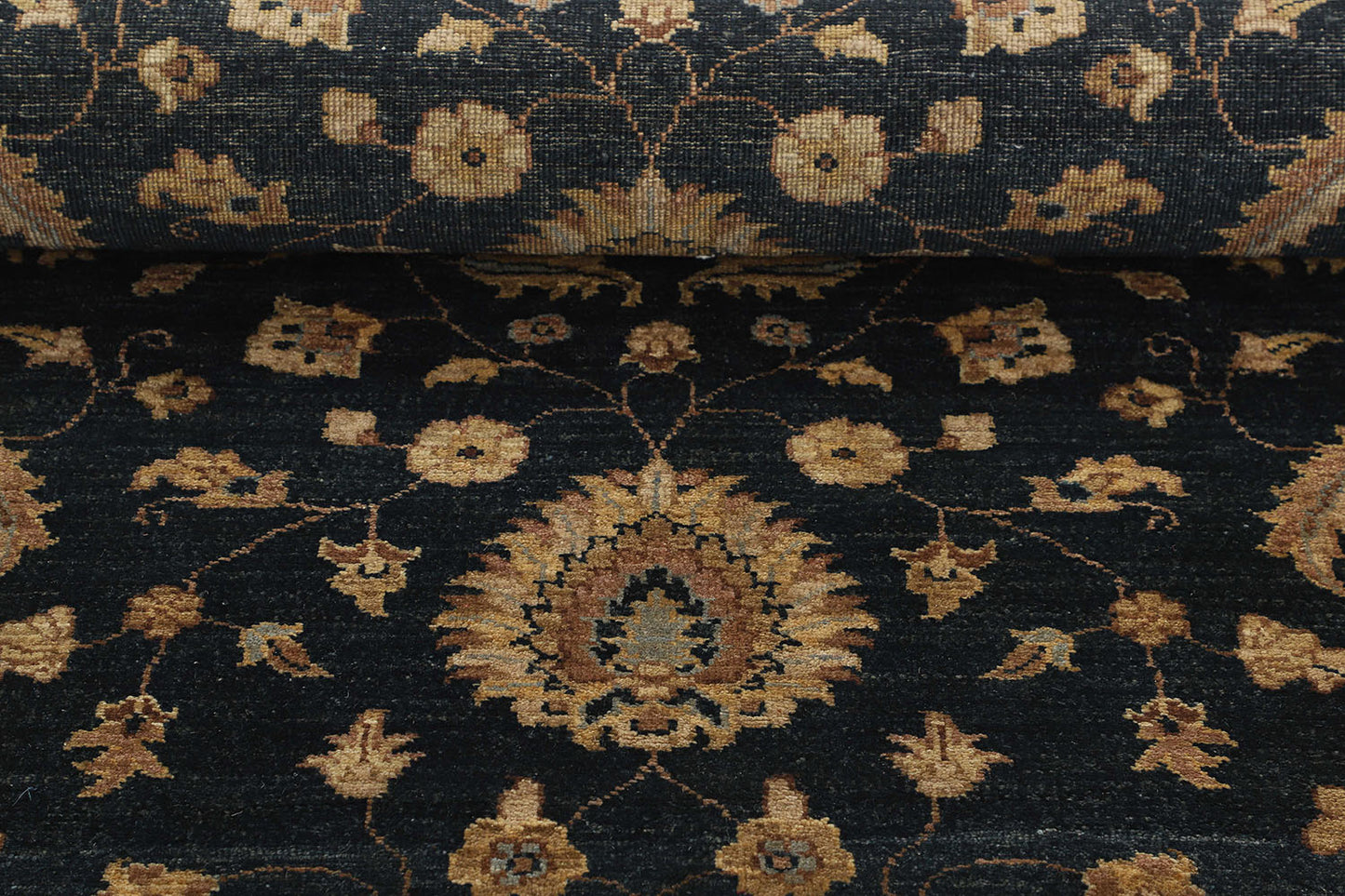 Hand-Knotted Oushak Carpet 8'.11" X 11'.10" Traditional, N/Blue Fine Wool Area Rug 9x12