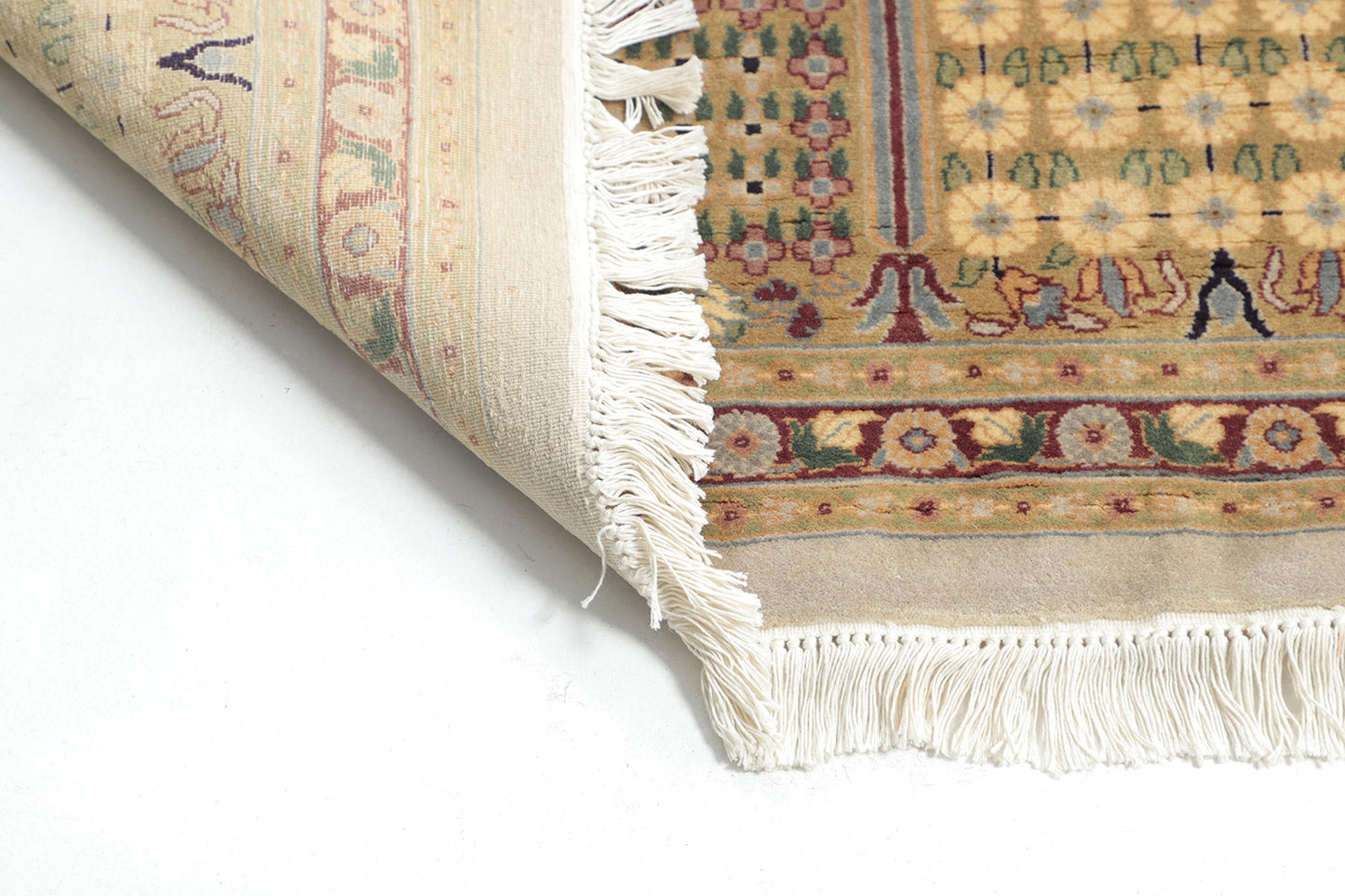 Hand-Knotted Lahore Carpet 7'.11" X 10'.2" Oriental, Grey Fine Wool Area Rug 8x10