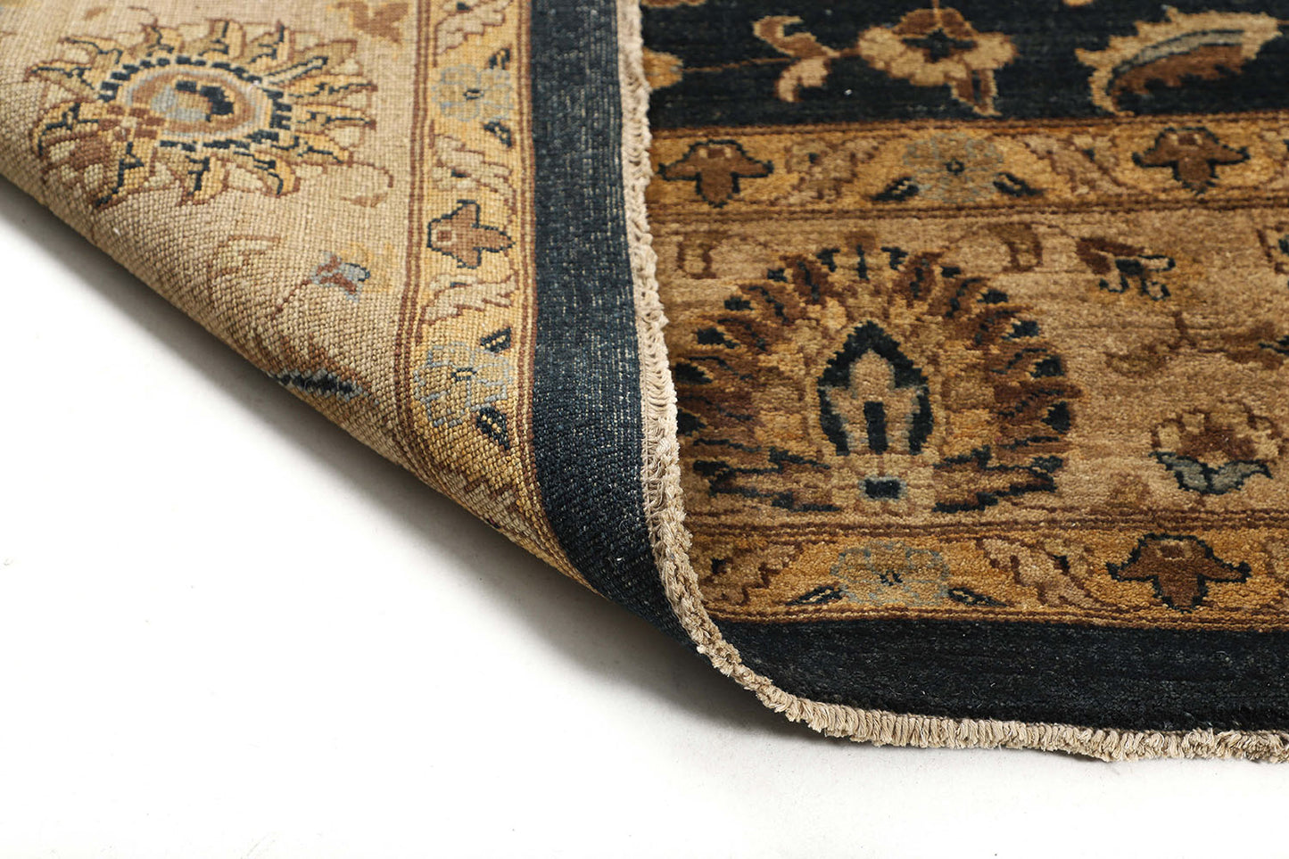 Hand-Knotted Oushak Carpet 8'.11" X 11'.10" Traditional, N/Blue Fine Wool Area Rug 9x12