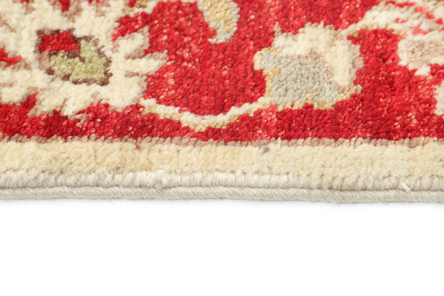 Hand-Knotted Oushak Carpet 2'.2" X 4'.1" Traditional, Ivory Fine Wool Accent Rug 2x4
